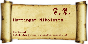 Hartinger Nikoletta névjegykártya